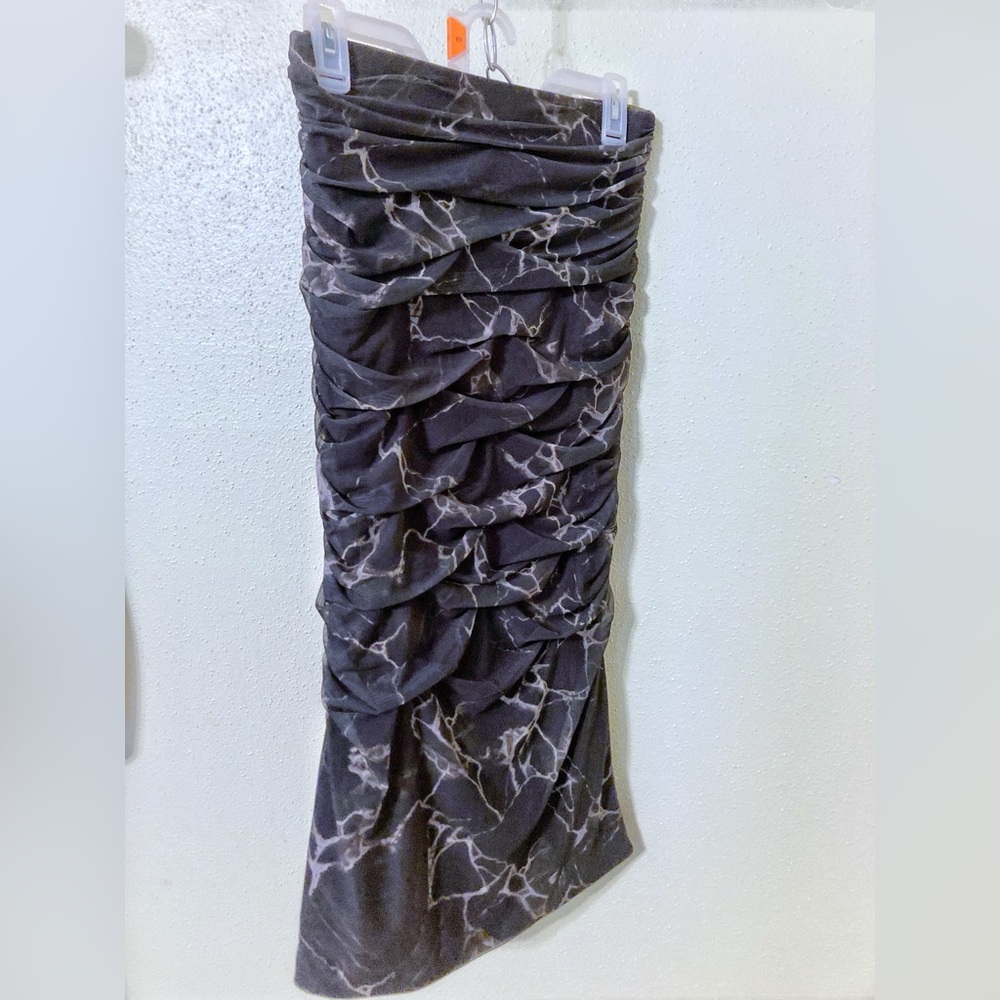 ZARA Women marbled Draped Tulle Midi Skirt Small Whimsigoth Grunge 14-18” waist - Picture 2 of 5